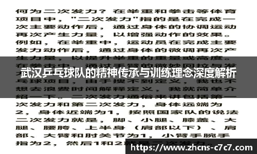 武汉乒乓球队的精神传承与训练理念深度解析